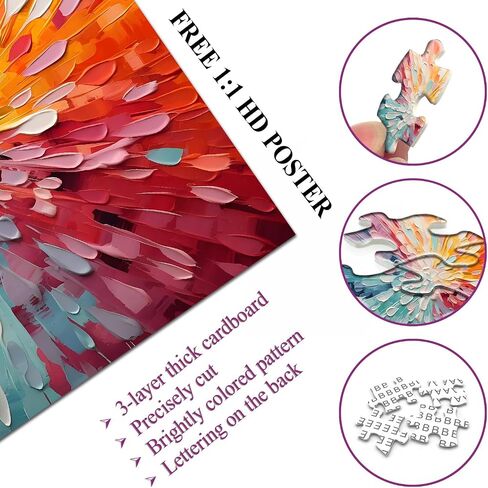 Stained Glass Puzzle Cat Puzzles for Adults 1000 Pieces, Colorful Kitty Kitten Collage Puzzles 1000 Pieces, Hard Difficult Impossible Challenging Jigsaw Puzzles for Adults in Saudi Arabia