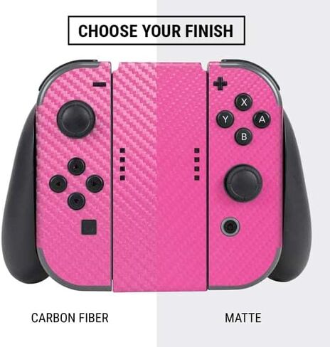 Skinit Decal Gaming Skin Compatible with Nintendo Switch Bundle - Green Carbon Fiber Specialty Texture Material Design in Saudi Arabia
