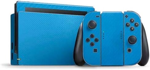 Skinit Decal Gaming Skin Compatible with Nintendo Switch Bundle - Green Carbon Fiber Specialty Texture Material Design in Saudi Arabia