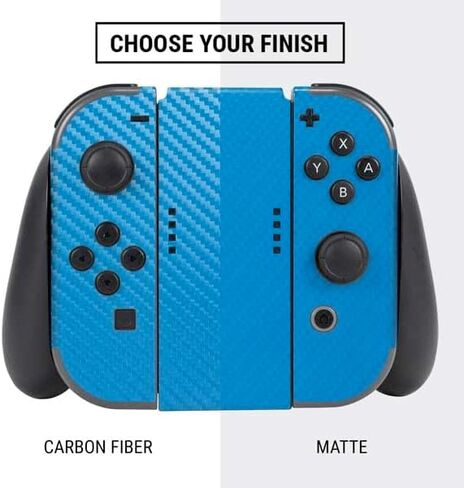 Skinit Decal Gaming Skin Compatible with Nintendo Switch Bundle - Green Carbon Fiber Specialty Texture Material Design in Saudi Arabia