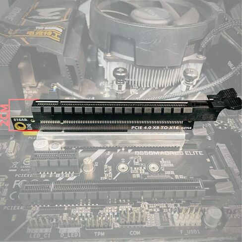 JMT PCIE 4.0 x4 x8 إلى X16 محول بطاقة RISER محول PCB Gen4 لوحة لبطاقة بطاقة شبكة الرسومات وبطاقة PCIE قياسية أخرى (x8 إلى x16) in Kuwait