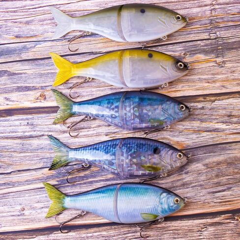 Sinking 2-Jointed Glide Bait – Realistic Multi-Segment Soft Lure for Bass, Pike & Walleye Fishing in Saudi Arabia