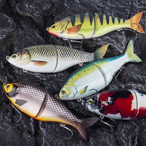 Sinking 2-Jointed Glide Bait – Realistic Multi-Segment Soft Lure for Bass, Pike & Walleye Fishing in Saudi Arabia