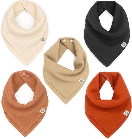 Indi Organic Baby Bandana Bibs – Fairtrade 4-Way Reversible Drool Bibs 5PK in Saudi Arabia