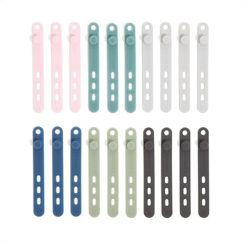 U Brands Silicone Cord Organizer Cable Clips ، مجموعة من 20 علاقات الكابلات ، إدارة الكابلات ، ملحقات مكتب المكتب ، اللوازم المكتبية ، ألوان متنوعة in Kuwait