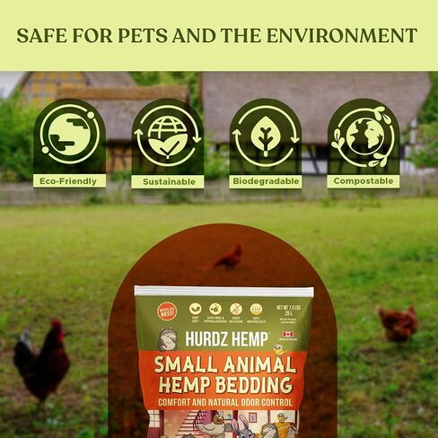 [33lbs] Small Animal Bedding - Superior Absorption & Odor Control- Eco-Friendly Pet Bedding for Chickens, Hamster Bedding & for Rabbits, Rat, Snake - Low Dust & Easy Maintenance Coop Flooring &Bedding in Saudi Arabia