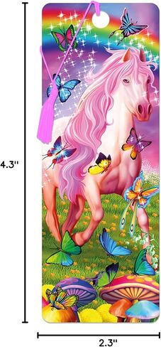 الإشارة المرجعية - Pink Pony Dazzle من Deluxebase. علامة كتاب حصان مع عمل فني عدسي ثلاثي الأبعاد مرخص من الفنان الشهير مايكل سيرل in Saudi Arabia