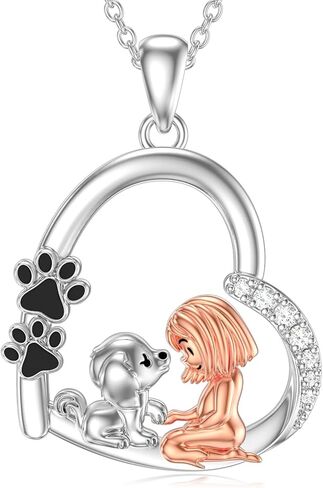 Shusukue Pet Keepsake Gifts Dog/Highland Cow Heart Necklace 925 Sterling Silver Memorial Pet Jewelry for Women Teen Girls 18+2 Inch Chain (with Gift Box) in Kuwait