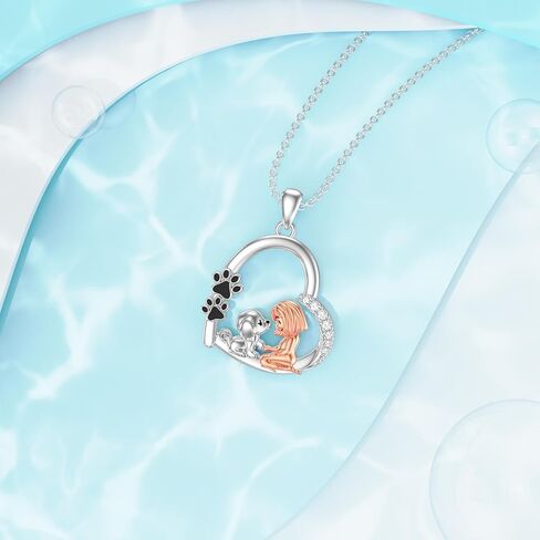 Shusukue Pet Keepsake Gifts Dog/Highland Cow Heart Necklace 925 Sterling Silver Memorial Pet Jewelry for Women Teen Girls 18+2 Inch Chain (with Gift Box) in Kuwait