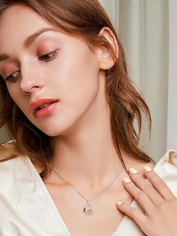 Shusukue Pet Keepsake Gifts Dog/Highland Cow Heart Necklace 925 Sterling Silver Memorial Pet Jewelry for Women Teen Girls 18+2 Inch Chain (with Gift Box) in Kuwait