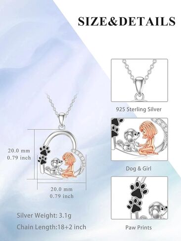 Shusukue Pet Keepsake Gifts Dog/Highland Cow Heart Necklace 925 Sterling Silver Memorial Pet Jewelry for Women Teen Girls 18+2 Inch Chain (with Gift Box) in Kuwait