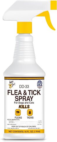 رذاذ البراغيث والقراد من هابي جاك DD-33 للكلاب والقطط، علاج البراغيث والسيطرة عليها، تركيبة مائية تقتل البراغيث والقراد بشكل فعال ولكنها لطيفة على الجلد والشعر، 16 أونصة in Kuwait