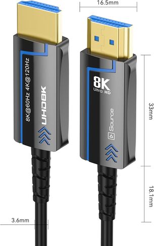 kmrlim Fiber Optic HDMI Cable Speed HDMI 2.1 Cable 8K@60 4K@120Hz 48Gbps HDR eARC HDCP Compatible with UHD TV Box Projector PS5 Gold Plated Connector Ultra High Computer (Fiber Optic, 6.6FT(2M)) in Kuwait