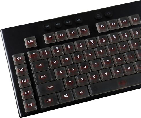 ymdk سود الصلبة اللون الأسود أبيض الخطية البساطة keycaps pc materied frosted low profile keycap متوافق مع Logi G813 G815 G913 G915 TKL Mechanical Keyboard in Kuwait