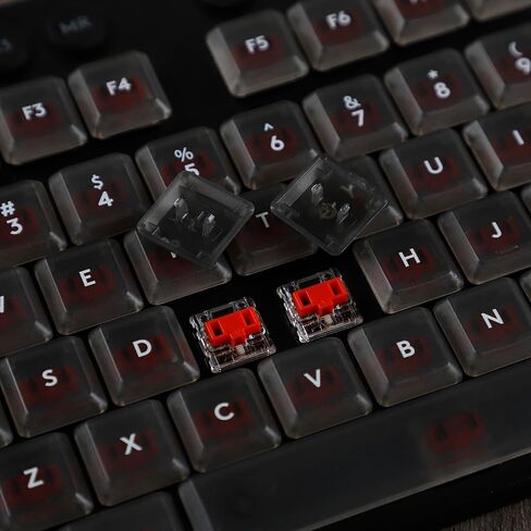 ymdk سود الصلبة اللون الأسود أبيض الخطية البساطة keycaps pc materied frosted low profile keycap متوافق مع Logi G813 G815 G913 G915 TKL Mechanical Keyboard in Kuwait