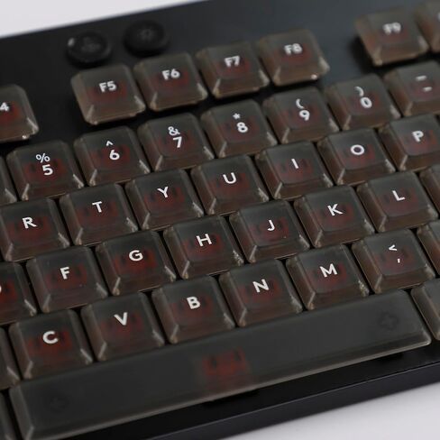 ymdk سود الصلبة اللون الأسود أبيض الخطية البساطة keycaps pc materied frosted low profile keycap متوافق مع Logi G813 G815 G913 G915 TKL Mechanical Keyboard in Kuwait