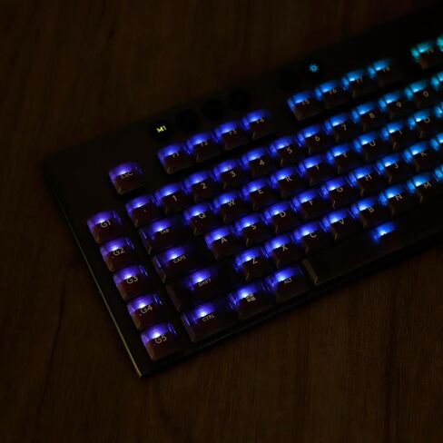 ymdk سود الصلبة اللون الأسود أبيض الخطية البساطة keycaps pc materied frosted low profile keycap متوافق مع Logi G813 G815 G913 G915 TKL Mechanical Keyboard in Kuwait