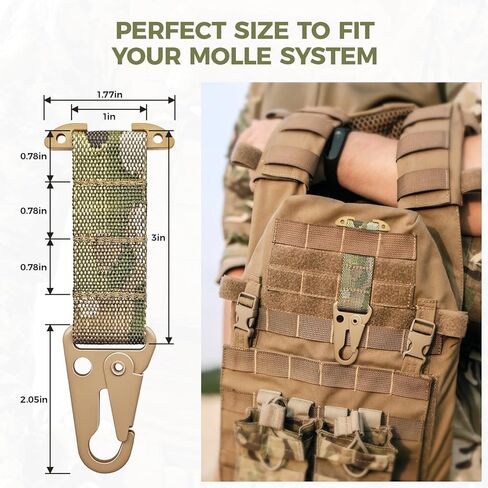 Premium Molle Key Holder, Tactical Gear Clip to Attach Gloves & Gas Mask, T-Mount Molle Glove Clip, Tactical Belt Accessories, Lightweight Gear, Easy to Use in Saudi Arabia
