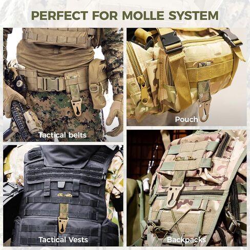 Premium Molle Key Holder, Tactical Gear Clip to Attach Gloves & Gas Mask, T-Mount Molle Glove Clip, Tactical Belt Accessories, Lightweight Gear, Easy to Use in Saudi Arabia