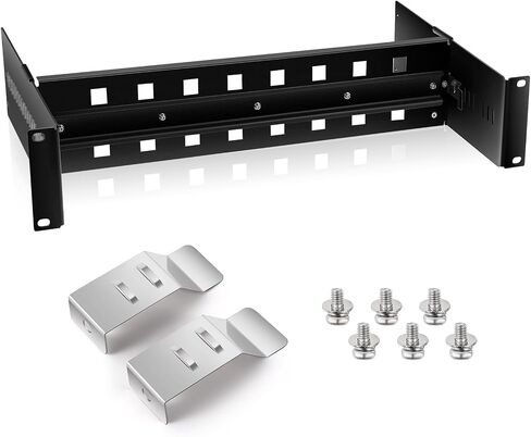 2 PCS 19 بوصة رف Mount Din Rail Kit Aluminium Aluminium Rack Rails Mount Rails Mount Bracket لمحولات الوسائط الصناعية Ethernet Switches Supplies Din Rail Products (Black) in Kuwait