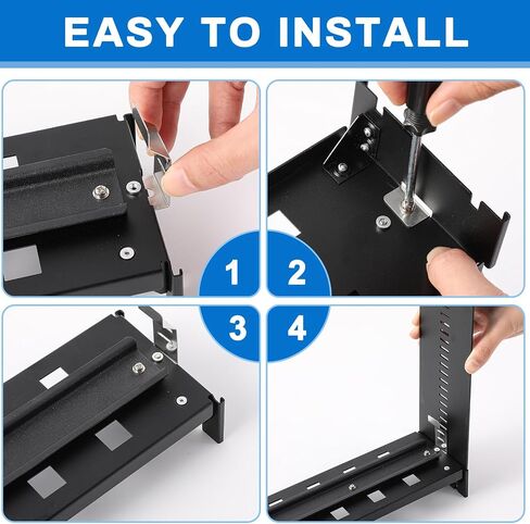 2 PCS 19 بوصة رف Mount Din Rail Kit Aluminium Aluminium Rack Rails Mount Rails Mount Bracket لمحولات الوسائط الصناعية Ethernet Switches Supplies Din Rail Products (Black) in Kuwait