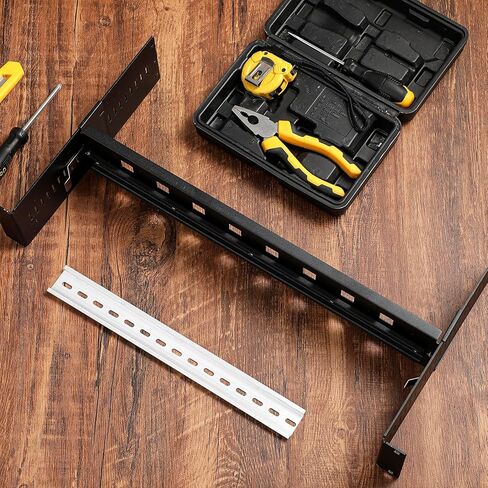 2 PCS 19 بوصة رف Mount Din Rail Kit Aluminium Aluminium Rack Rails Mount Rails Mount Bracket لمحولات الوسائط الصناعية Ethernet Switches Supplies Din Rail Products (Black) in Kuwait