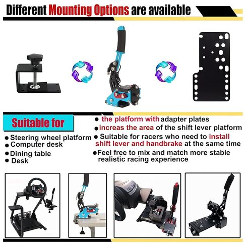 Septpenta USB Handbrake, 2 in 1 Computer Simulation Racing Game Handbrake, 64 Bit Universal Handbrake, Plug and Play for G27 G25 G29 T500 T300, Windows(Blue) in Kuwait