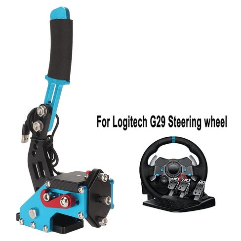 Septpenta USB Handbrake, 2 in 1 Computer Simulation Racing Game Handbrake, 64 Bit Universal Handbrake, Plug and Play for G27 G25 G29 T500 T300, Windows(Blue) in Kuwait