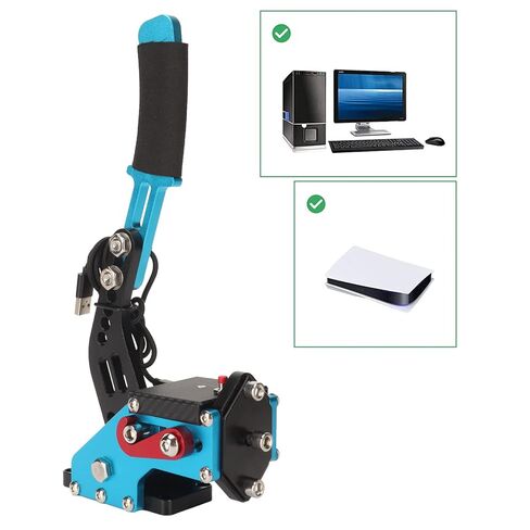 Septpenta USB Handbrake, 2 in 1 Computer Simulation Racing Game Handbrake, 64 Bit Universal Handbrake, Plug and Play for G27 G25 G29 T500 T300, Windows(Blue) in Kuwait