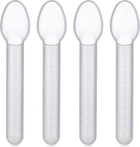 Calibrated Medicine Spoon for Kids, Baby & Toddler - (Pack of 4) - 2 Tsp/10 mL Capacity Plastic Oral Liquid Dose Medication Graduated Dispenser in Kuwait