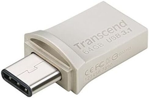 Transcend 64GB JetFlash 890S OTG Flash Drive with USB3.1 and USB Type-C Connectors in Saudi Arabia
