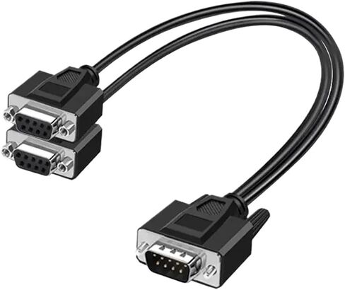 1Pcs 1 to 2 DB9 Serial Port Cable RS232 COM 9Pin Shield Male to Female Connector 0.5-5 Meters db9 Computer Interface Serial Device(Male to 2 Female,1.5M) in Kuwait