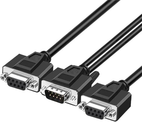 1Pcs 1 to 2 DB9 Serial Port Cable RS232 COM 9Pin Shield Male to Female Connector 0.5-5 Meters db9 Computer Interface Serial Device(Male to 2 Female,1.5M) in Kuwait