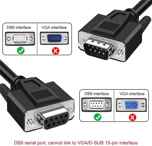 1Pcs 1 to 2 DB9 Serial Port Cable RS232 COM 9Pin Shield Male to Female Connector 0.5-5 Meters db9 Computer Interface Serial Device(Male to 2 Female,1.5M) in Kuwait