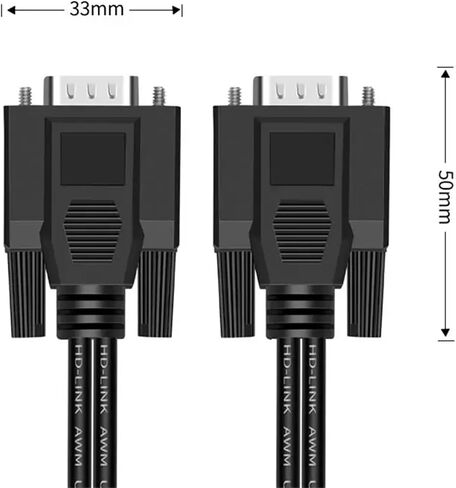 1Pcs 1 to 2 DB9 Serial Port Cable RS232 COM 9Pin Shield Male to Female Connector 0.5-5 Meters db9 Computer Interface Serial Device(Male to 2 Female,1.5M) in Kuwait