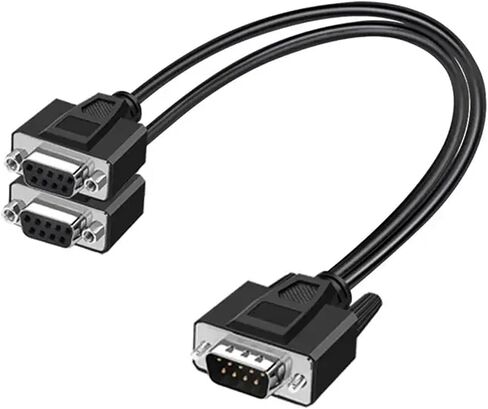 1Pcs 1 to 2 DB9 Serial Port Cable RS232 COM 9Pin Shield Male to Female Connector 0.5-5 Meters db9 Computer Interface Serial Device(Male to 2 Female,1.5M) in Kuwait