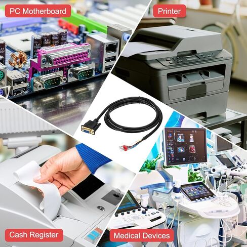 Meccanixity DB9 RS232 كابل التسلسلي ، 26AWG DB9 أنثى إلى سلك عاري مع 9 أطراف الأسلاك ، تمديد 232 كابل محمي مزدوج 4.9 قدم in Kuwait