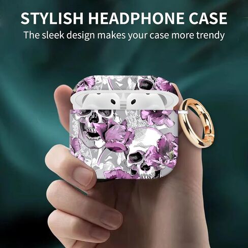 Case Cover Compatible with AirPods 4th Generation 2024, Shockproof for Women & Girls with Golden Round Buckle – Protective, Anti-Drop Design(Cute Grey Butterfly) in Kuwait