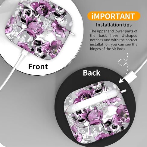 Case Cover Compatible with AirPods 4th Generation 2024, Shockproof for Women & Girls with Golden Round Buckle – Protective, Anti-Drop Design(Cute Grey Butterfly) in Kuwait