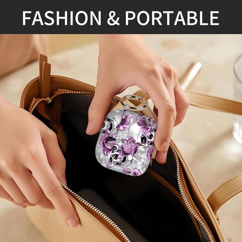 Case Cover Compatible with AirPods 4th Generation 2024, Shockproof for Women & Girls with Golden Round Buckle – Protective, Anti-Drop Design(Cute Grey Butterfly) in Kuwait