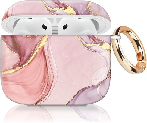 Case Cover Compatible with AirPods 4th Generation 2024, Shockproof for Women & Girls with Golden Round Buckle – Protective, Anti-Drop Design(Cute Grey Butterfly) in Kuwait