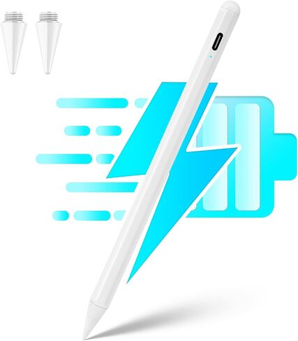 iPad A16 Pencil with Fast Charging, Palm Rejection, Tilt Sensitive, High Precision, Replacement for Original Apple Pencil Compatible with iPad 2018-2025, Air, Pro, Mini, White in Saudi Arabia
