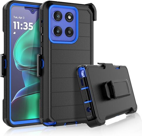 Njjex Rugged Case for Moto G Stylus 5G 2025, for Motorola G Stylus 5G 2025 Case with Belt Clip Holster, Built-in Screen Protector Heavy Duty Locking Swivel Holster Kickstand Hard Phone Cover [Black] in Saudi Arabia