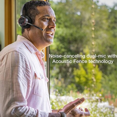 Poly Voyager 4310 UC Wireless Bluetooth Headset (USB-A) with Charging Headset Stand Bundle - Noise Cancelling Mic, Works with USB Deskphone, PC, Mobile, For Zoom and Phone Calls, GTW Microfiber Cloth in Saudi Arabia