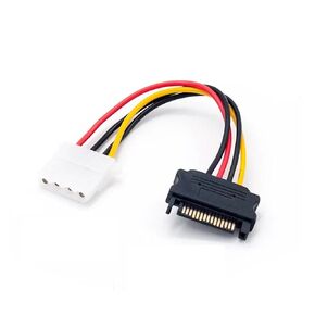 4 Pin Molex IDE to 15pin SATA Cable Female Male Hard Drive Disk Power Supply Cable Adapter SATA Extension Cord Compatible with The PC Computer