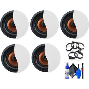 Klipsch 5X CDT-5800-C 2-Way Pivoting in-Ceiling Loudspeaker (CDT-5800-C) Bundle Including: Cable Ties, Cleaning Kit