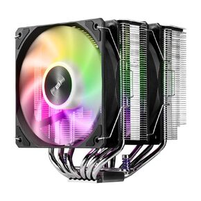 FSP MP7 CPU Air Cooler ، برج مزدوج مع 6 أنابيب حرارة ، LGA 1851/1700/1200 ، AM4/AM5 ، مروحة ARGB 120 مم (MP7-ARGB)