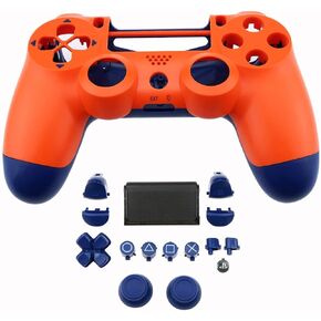 Replacement Full Front Back Case Housing Shell for PS4 JDS 050 JDM 055 Controller Button Kit Repair Parts (A)