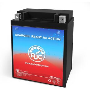 AJC Battery Compatible with Motobatt MBTX14AU Powersports Battery