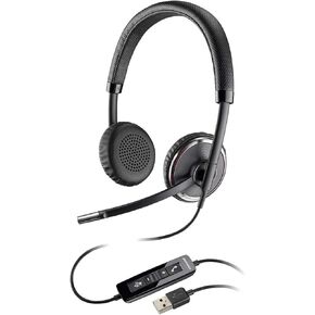 Plantronics Blackwire 500 C520 USB Binaural Headset - Professional Grade, Dual Ear, Wired Headset with USB Connectivity (Renewed)
